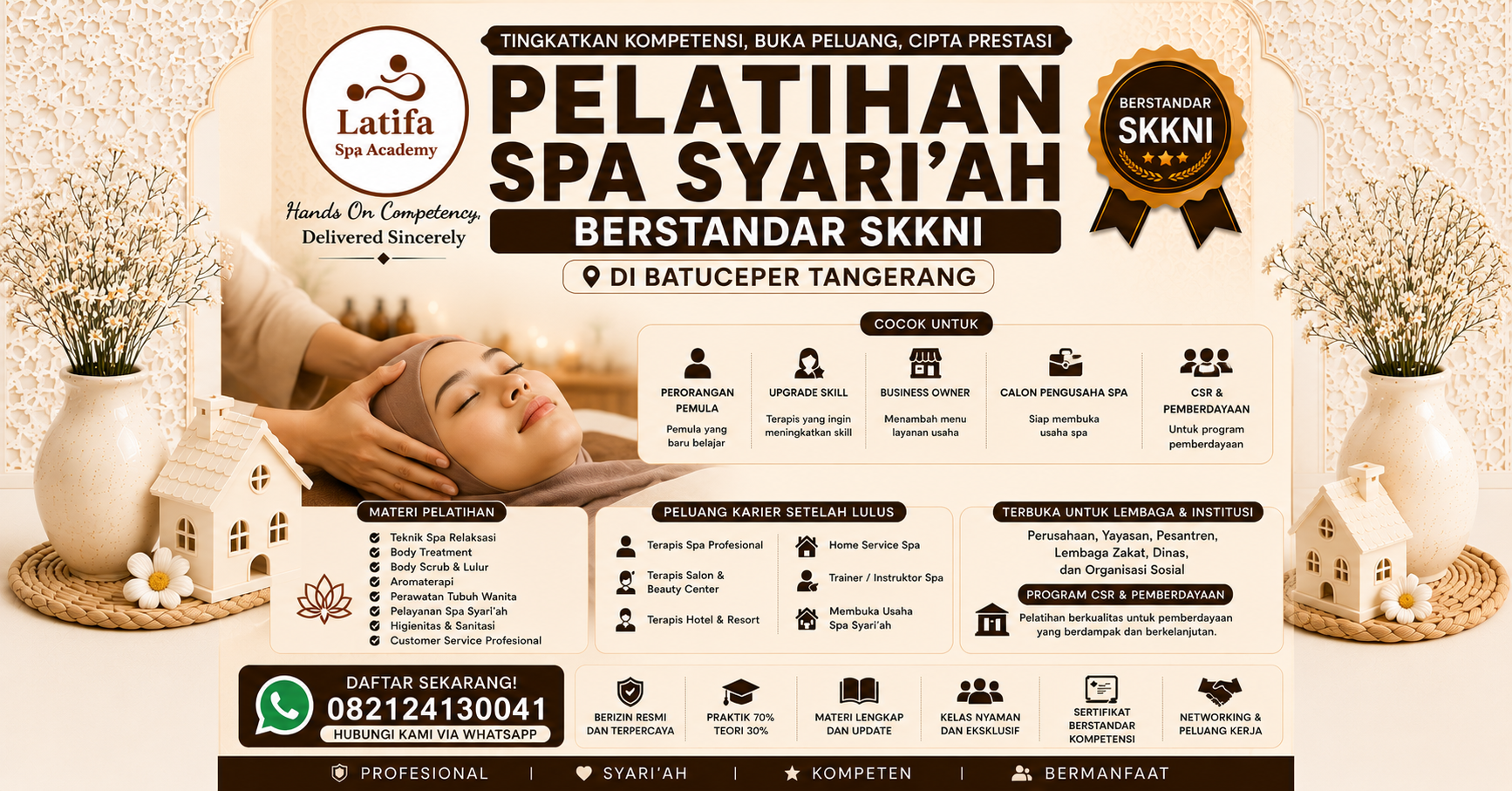 Pelatihan Spa Syari'ah Berstandar SKKNI di Neglasari Tangerang 082124130041